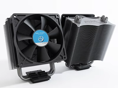 Air Conditioner Fan Design With Heat Sink And Metal Frame Components 3d model