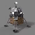 Lunar Lander Design With Metallic Structure Golden Covering Landing Legs And Antenna
