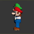 Two Cartoon Characters Mario And Luigi In Red Green Hats Blue Overalls White Gloves Standing