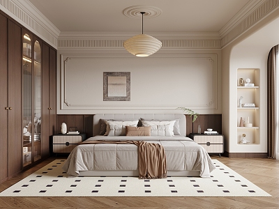 French Middle Style Bedroom 3d model