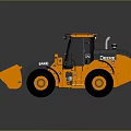 John Deere 644P Orange Wheel Loader With Front Bucket And Heavy Duty Tires