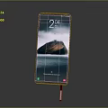 Sleek Full Screen Smartphone Electronic Device With HD Display Scenic Wallpaper Time And Call Buttons