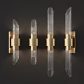 Modern Brass Wall Lamps With Transparent Glass Tubes And Sleek Contemporary Design