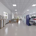 Modern Car Showroom Display With White Volkswagen EV Gray Car Blue Balloons And Decorations