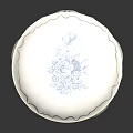 Elegant Porcelain Dinnerware Set with Blue and White Floral Pattern Lid and Scalloped Edge Design