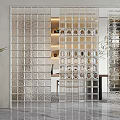 Modern partition glass partition 3d model