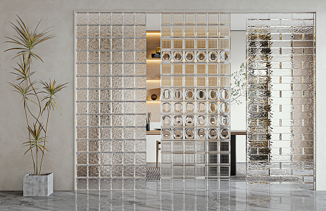 Modern partition glass partition 3d model