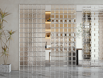 Modern partition glass partition 3d model