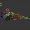 Homemade Mechanical Weapon With Wooden Metal Parts And Red Wheel Design