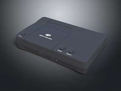 Black Super Console Entertainment Device With HDMI And USB Ports 3d model
