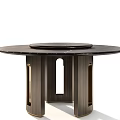Elegant Modern Round Dining Tables With Marble Tabletop Wooden Legs And Geometric Cutout Design