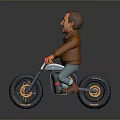 Cartoon Character Riding Off Road Motorcycle With Large Tires And Handlebars Number 11