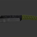 High Quality Kitchen Knife With Black Silver Textured Blade And Green Braided Handle