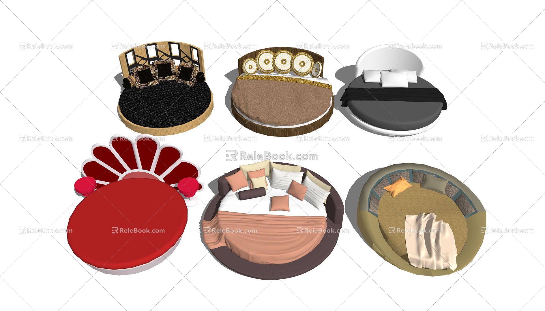 Modern Round Bed 3d model