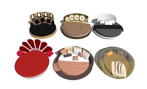 Modern Round Bed 3d model