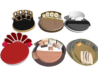 Modern Round Bed 3d model