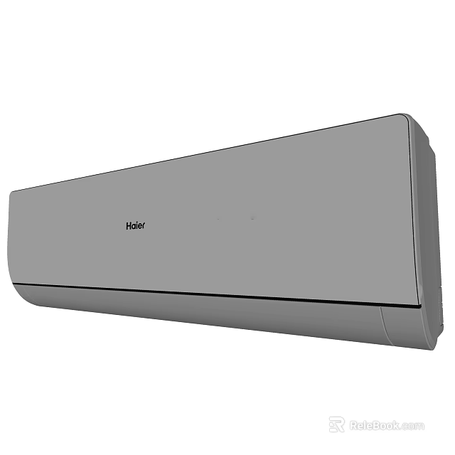 Haier Air Conditioner Fan With Sleek Grey Design And Wall Mounted Structure 3d model
