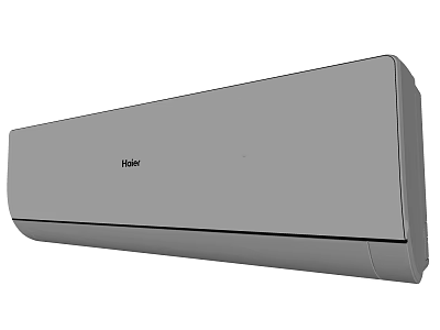 Haier Air Conditioner Fan With Sleek Grey Design And Wall Mounted Structure 3d model