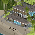 Modern Detached Villa With Palm Trees Beach And Ocean View