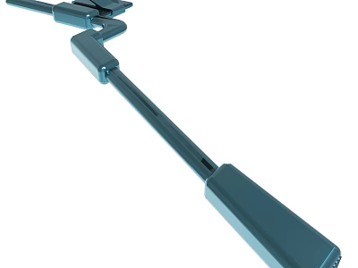 Blue Long Curved Tool Structure With Segmented Parts And Smooth Finish 3d model