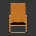 Orange Upholstered Rocking Armchair With Diamond Quilted Design And Wooden Frame