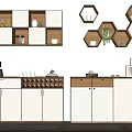 Nordic Sideboard Decorative Cabinet 3d model
