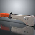 Heavy Duty Metal Utility Tool With Orange Handle And Serrated Edge