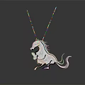 Elegant Silver Leaping Horse Design Necklace Pendant With Shiny Polished Finish And Artistic Motif