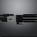 Detailed Black And Silver Lightsaber Hilt With Metallic Components And Switch