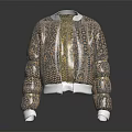 Stylish Jacket With Intricate Beige And Gold Patterns White Cuffs And Collar Design
