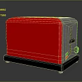 Red And White Electronic Toaster With Control Knob And Indicator Light