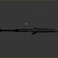 Detailed Weapon 3D Model Showing Exploded View With Disassembled Parts