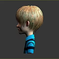 3D Animated Game Character With Blonde Hair Blue Plaid Shirt And Smiling Expression