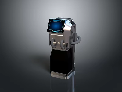 Modern Tech Device With Digital Display And Metallic Silver Black Case 3d model