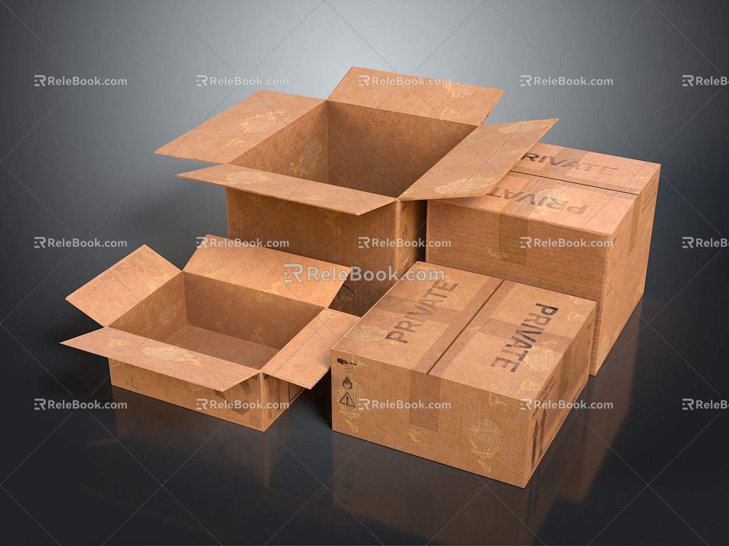 Paper Box Paper Box Folding Paper Box Small Box Container Realistic 3d model