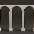 Classical Architectural Structure With Three Arches And Four White Columns