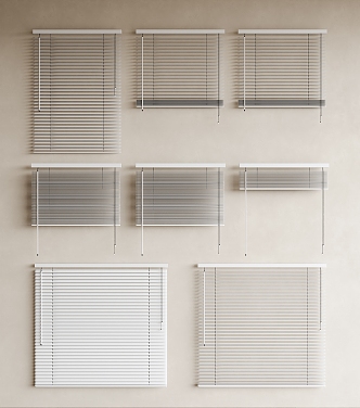 Modern minimalist venetian blinds roller blinds venetian blinds pull blinds 3d model