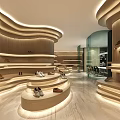 Modern Luxury Office Meeting Table With Full Comfortable Chairs Inside Transparent Glass Partition Space