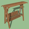 Outdoor Play Equipment Kids Wooden Swing With Canopy Bench Seat And Durable Frame