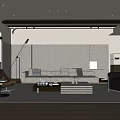 Modern Living Room Interior With Sofa Coffee Table Floor Lamp And Area Rug