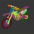 Colorful Toy Motorcycle With Green Yellow Blue Design Sturdy Wheels And Playful Style For Kids