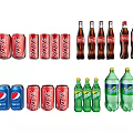 Beverage Coke Sprite Soda Cans Bottles Coke Bottles Beverage Drinks Fanta 3d model