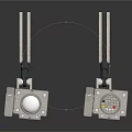 Industrial Mechanical Components With Metal Stands Circular Panels And Cables
