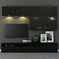 TV background cabinet 3d model