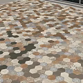 Earthy Toned Hexagonal Floor Tiles With Mixed Colors For Modern Indoor Floors