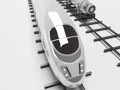 Sleek Modern Electric Car With Aerodynamic Design And LED Headlights On Track 3d model