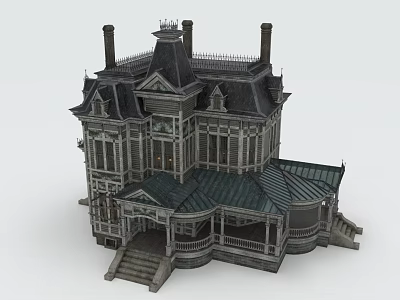 Victorian Style Architecture With Gabled Roofs Chimneys And Intricate Verandas 3d model