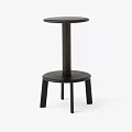 Black Minimalist Stool With Round Top And Round Base Modern Design 3d model