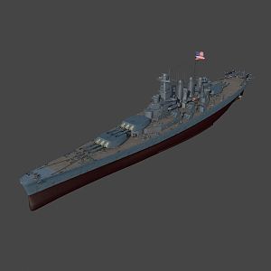 Modern battleship North Carolina 3d model