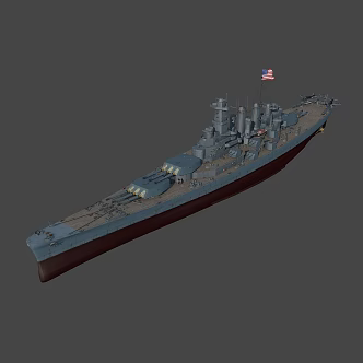 Modern battleship North Carolina 3d model